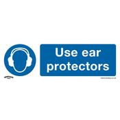 Sealey SS10P10 Mandatory Safety Sign - Use Ear Protectors - Rigid Plastic - Pack of 10 image