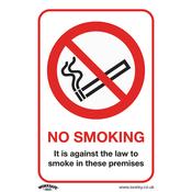 Sealey SS12P1 Prohibition Safety Sign - No Smoking (On Premises) - Rigid Plastic image