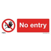 Sealey SS14P1 Prohibition Safety Sign - No Entry - Rigid Plastic image