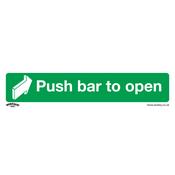 Sealey SS29V10 Safe Conditions Safety Sign - Push Bar To Open - Self-Adhesive Vinyl - Pack of 10 image