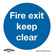 Sealey SS2P1 Mandatory Safety Sign - Fire Exit Keep Clear - Rigid Plastic image