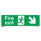 Sealey SS36P1 Safe Conditions Safety Sign - Fire Exit (Down Right) - Rigid Plastic image