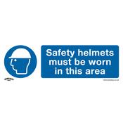 Sealey SS8V10 Mandatory Safety Sign - Safety Helmets Must Be Worn In This Area - Self-Adhesive Vinyl - Pack of 10 image