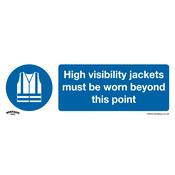 Sealey SS9V10 Mandatory Safety Sign - High Visibility Jackets Must Be Worn Beyond This Point - Self-Adhesive Vinyl - Pack of 10 image