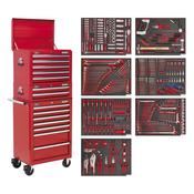 Sealey TBTPCOMBO1 Tool Chest Combination 14 Drawer with Ball Bearing Slides - Red &amp; 446pc Tool Kit image