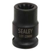 Sealey VS0990 Brake Caliper Socket 1/2"Sq Drive 15mm 10-Point image