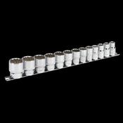 Sealey AK2674 Socket Set 13pc 1/2"Sq Drive 12pt WallDrive® Imperial image