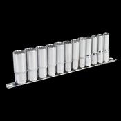 Sealey AK2683 Socket Set 12pc 3/8"Sq Drive 12pt Deep WallDrive® Metric image