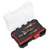 Sealey AK4743 HSS M2 Step Drill Bit Set 3pc Spiral Flute image