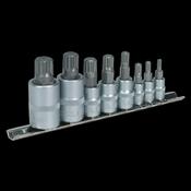 Sealey AK6214 Spline Socket Bit Set 8pc 1/4 image