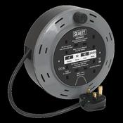 Sealey BCR10B 10m Cassette Type Cable Reel with Thermal Trip 4 x 230V image