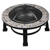 Dellonda 30" Deluxe Traditional Style Fire Pit/Fireplace/Outdoor Heater - Slate image