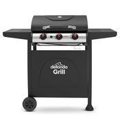 Dellonda 3 Burner Gas BBQ Grill, Ignition, Thermometer, Black/Stainless Steel image