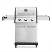 Dellonda 3 Burner Deluxe Gas BBQ Grill, Piezo Ignition, Stainless Steel, Wheels image