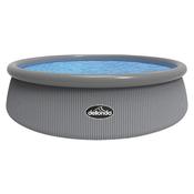 Dellonda 15ft Ø450cm Round Garden Kids Paddling Swimming Pool &amp; Pump Grey Rattan image