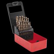 Sealey AK4702 HSS Cobalt Split Point Fully Ground Drill Bit Set 25pc Metric image