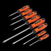 Sealey HV004 Screwdriver Set 8pc Hammer-Thru Hi-Vis Orange image