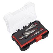 Sealey AK4749 HSS 4341 Step Drill Bit Set 3pc Spiral Flute image