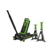 Sealey 3040AGCOMBO1 Trolley Jack 3t &amp; Axle Stands (Pair) 3t per Stand Combo image