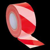 Sealey BTRW Hazard Warning Barrier Tape 80mm x 100m Red/White Non-Adhesive image