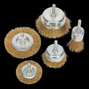Sealey BWBS05 Wire Brush Set 5pc Brassed image