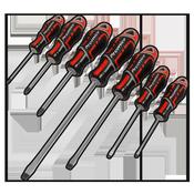 Sealey AK4321 Screwdriver Set 7pc GripMAX® - Red image