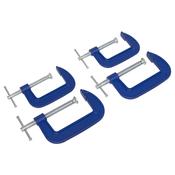 Sealey AK6003SET G-Clamp Set 4pc - 75mm &amp; 100mm image