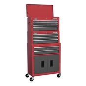 Sealey AP2200BBSTACK Topchest, Mid-Box &amp; Rollcab 9 Drawer Stack - Red image