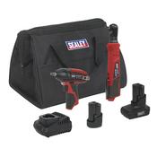 Sealey CP1200COMBO8 SV12 Series 2 x 12V Cordless Power Tool Combo Kit image