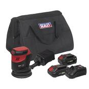 Sealey CP20VOSKIT Cordless Orbital Palm Sander Kit 125mm 20V - 2 Batteries image