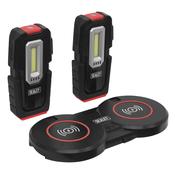 Sealey LEDWCBCOMBO3 Inspection Light (x2) 3W &amp; 1W COB LED &amp; Double Wireless Charging Base image
