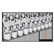 Sealey S01043 Flexible Crow's Foot Open-End Spanner Set 10pc 3/8"Sq Drive Metric image