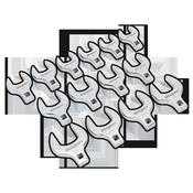 Sealey S01109 Crow's Foot Open End Spanner Set 14pc 1/2"Sq Drive Metric image