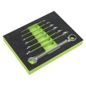 Sealey S01142 Siegen Combination Ratchet Spanner Set with Tool Tray 7pc image
