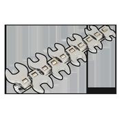 Sealey S0866 Crow's Foot Open-End Spanner Set 10pc 3/8"Sq Drive Metric image