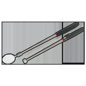Sealey S0940 Telescopic Magnetic Pick-Up Tool &amp; Inspection Mirror Set 2pc image