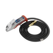 Sealey SA375 Digital Tyre Inflator 2.7m Hose with Clip-On Connector