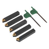 Sealey SM3025CS1 Indexable 10mm Lathe Turning Tool Set 5pc image