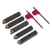 Sealey SM3025CS2 Indexable 8mm Lathe Turning Tool Set 5pc image