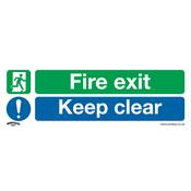 Sealey SS18P1 Safe Conditions Safety Sign - Fire Exit Keep Clear - Rigid Plastic image