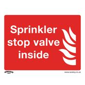 Sealey SS23P10 Safe Conditions Safety Sign - Sprinkler Stop Valve - Rigid Plastic - Pack of 10 image