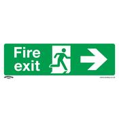 Sealey SS24P1 Safe Conditions Safety Sign - Fire Exit (Right) - Rigid Plastic image