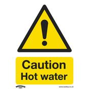 Sealey SS38V1 Warning Safety Sign - Caution Hot Water - Self-Adhesive Vinyl image