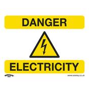 Sealey SS41P10 Warning Safety Sign - Danger Electricity - Rigid Plastic - Pack of 10 image