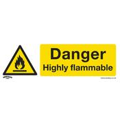 Sealey SS45P1 Warning Safety Sign - Danger Highly Flammable - Rigid Plastic image