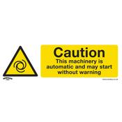 Sealey SS47P10 Warning Safety Sign - Caution Automatic Machinery - Rigid Plastic - Pack of 10 image