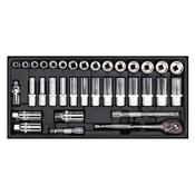 Sealey TBT20 Tool Tray with Socket Set 35pc 3/8"Sq Drive image