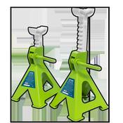 Sealey VS2002HV Axle Stands (Pair) 2tonne Capacity per Stand Ratchet Type - Hi-Vis Green image