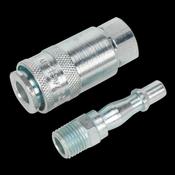 Sealey AC61 Air Tool Coupling Kit 2pc 1/4"BSP