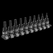 Sealey AK6207B TRX-Star* Socket Bit Set 10pc 3/8"Sq Drive Black Series image